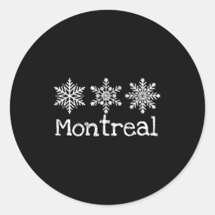 Adesivo Redondo Montreal canadá flocos de neve neve inverno esqui 