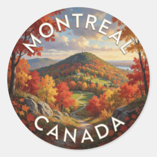 Adesivo Redondo Montreal Canadá Paisagem do Monte Royal