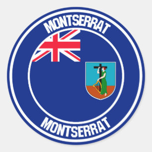 Adesivo Redondo Montserrat Round Emblem