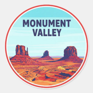 Adesivo Redondo Monument Valley Viagem Nação Navajo Estrada