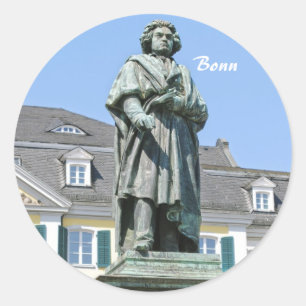 Adesivo Redondo Monumento a Ludwig van Beethoven em Bonn