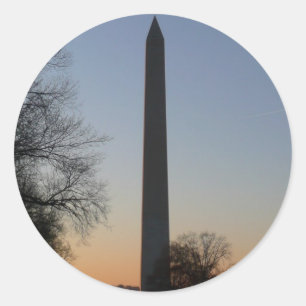 Adesivo Redondo Monumento a Washington ao Pôr do Sol em DC