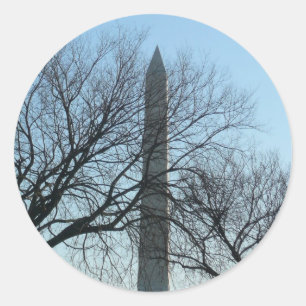 Adesivo Redondo Monumento a Washington em Fotografia Viagem de inv