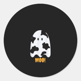 Adesivo Redondo Moo Cute Engraçado Vaca Fantasma Halloween