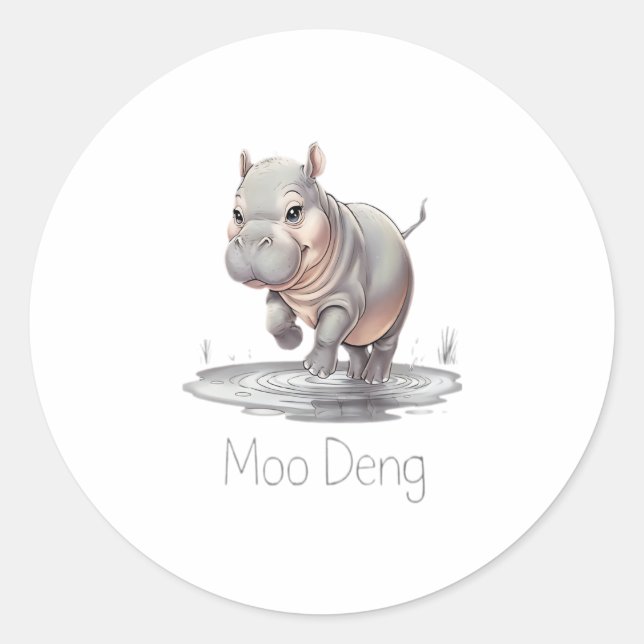 Adesivo Redondo Moo Deng 2024 (Frente)