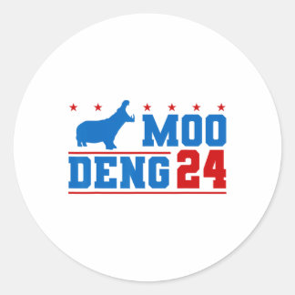 Adesivo Redondo Moo Deng 24 Engraçado Hippo Moo Deng Zoo Hippopota