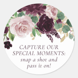 Adesivo Redondo Moody Passion | Câmara descartável roxa Dramática