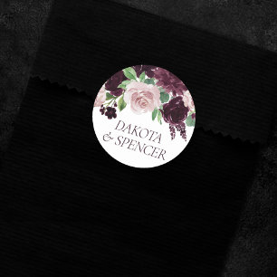 Adesivo Redondo Moody Passions   Rosa De Vinho Roxo Dramático