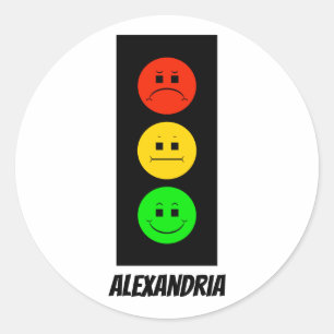 Adesivo Redondo Moody Stoplight Personalizável com Nome
