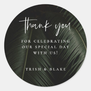 Adesivo Redondo Moody Tropics Obrigado