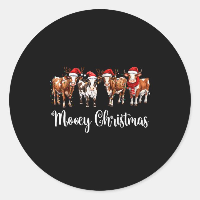 Adesivo Redondo Mooey Christmas Cowgirl Xmas Funny Western Christm (Frente)