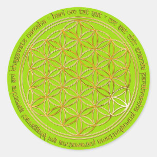 Adesivo Redondo /Moola Mantra, flor da vida greenlight BG