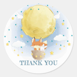 Adesivo Redondo Moon Air Balloon Obrigado