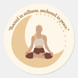 Adesivo Redondo Moon Meditation – Celestial Wellness