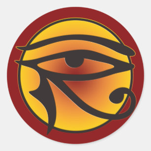 Adesivo Redondo Moon o olho da obscuridade de Horus   - vermelho