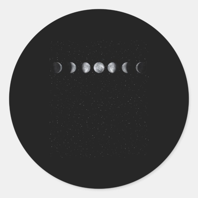 Adesivo Redondo Moon Phase Scientist Gift Astronomy  (Frente)