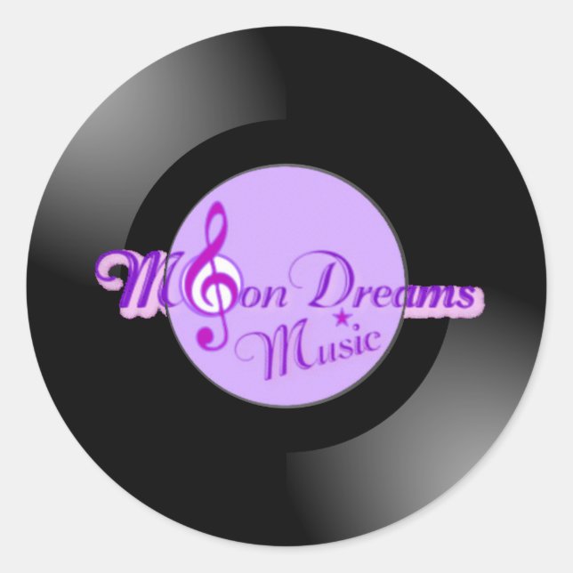 Adesivo Redondo MoonDreams Música Record Small Round Stickers (Frente)