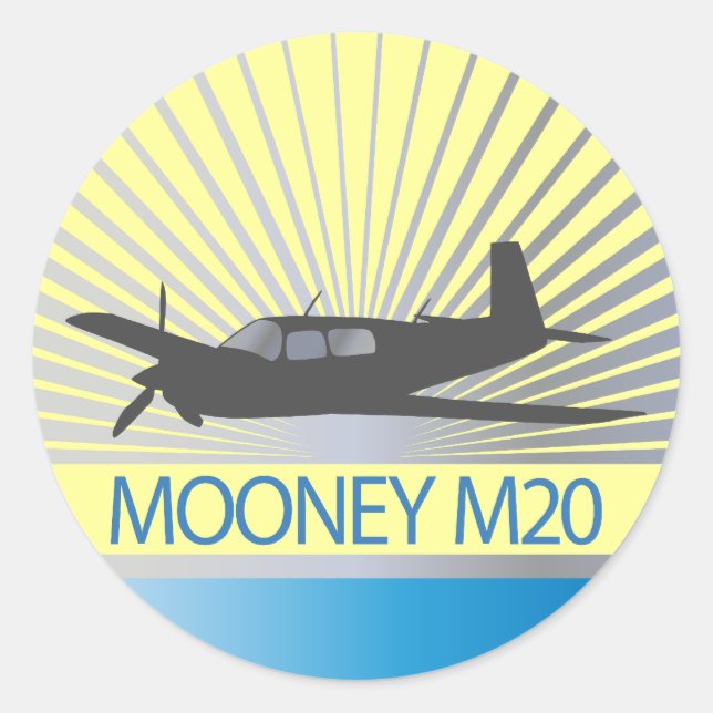 Adesivo Redondo Mooney M20 Aviation (Frente)