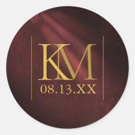 Adesivo Redondo Moonlight Romance Wedding Burgundy ID881