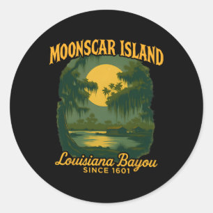 Adesivo Redondo Moonscar Island Retro Cartoon Halloween Zombie Isl