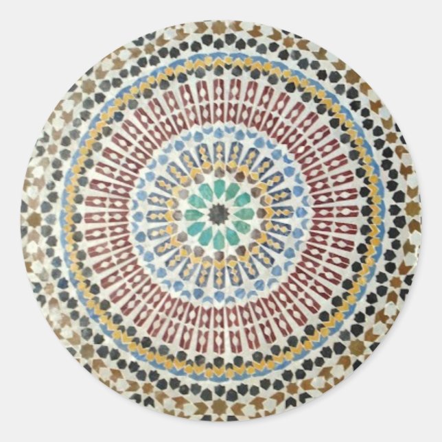 Adesivo Redondo Moorish Mosaic Sticker (Frente)