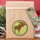 Adesivo Redondo Moose Christmas<br><div class="desc">Veja mais Designs de Natal em Sandra</div>
