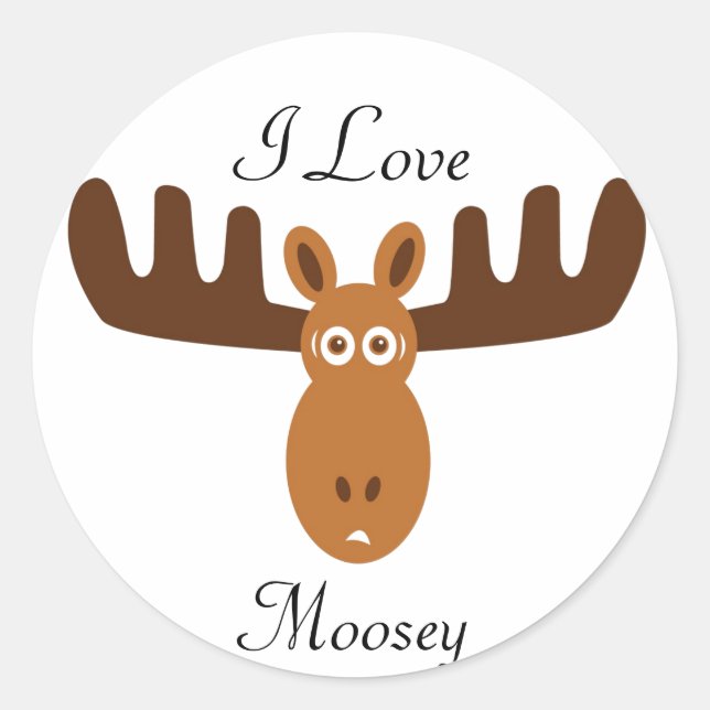 Adesivo Redondo Moose Head_I Love Moosey (Frente)
