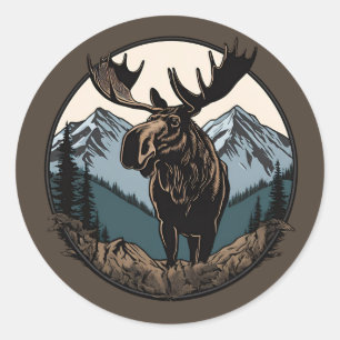 Adesivo Redondo Moose Mountain