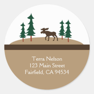 Adesivo Redondo MOOSE Russo Lodge Return Address Stickers