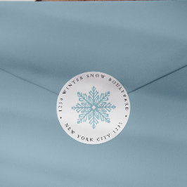 Adesivo Redondo Morada da família de Natal Simple Snowflake