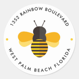 Adesivo Redondo Morada de Devolução de Aniversário de Pequeno Mel