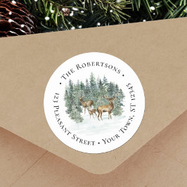 Adesivo Redondo Morada de Regresso da Ronda de Natal dos Veados de