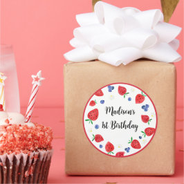 Adesivo Redondo Morango Aroma Aroma Berry Aniversário Doce