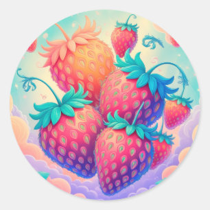 Adesivo Redondo Morango colorido