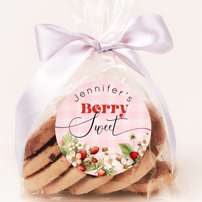 Adesivo Redondo Morango doce Aniversário de morango (Criador carregado)