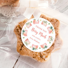 Adesivo Redondo Morango Obrigado Berry Muitíssimo