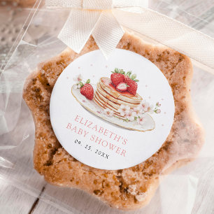 Adesivo Redondo Morango Rosa Brunch