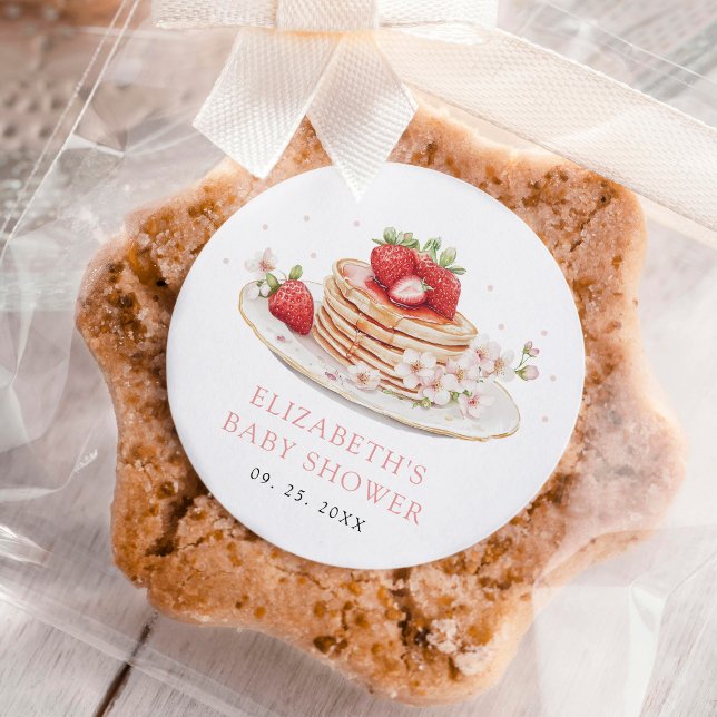 Adesivo Redondo Morango Rosa Brunch (Criador carregado)