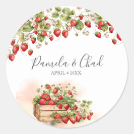 Adesivo Redondo Morangos