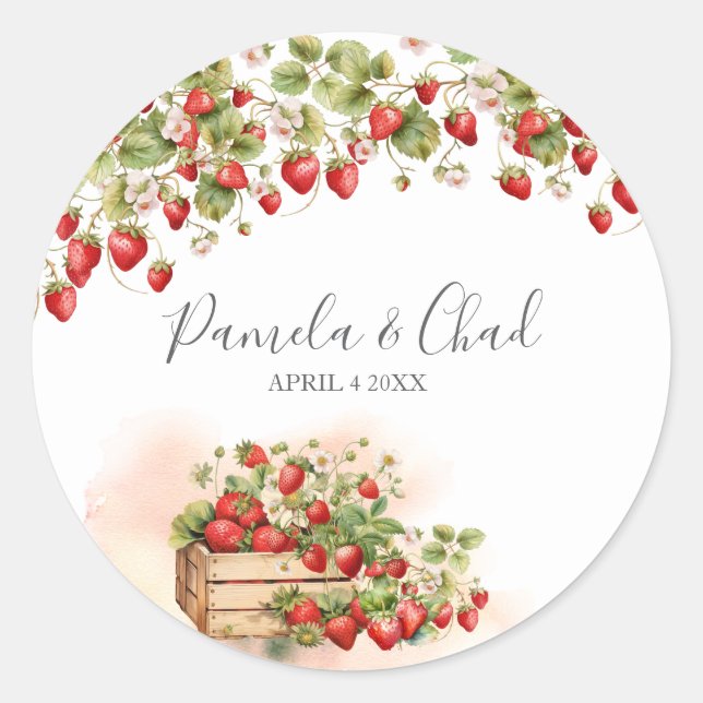 Adesivo Redondo Morangos (Frente)