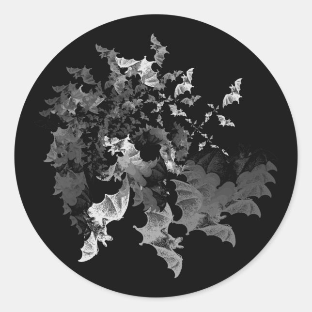 Adesivo Redondo Morcegos de Fibonacci (Frente)