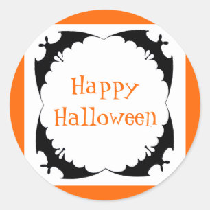 Adesivo Redondo Morcegos Gigantes Feliz Halloween