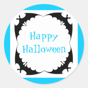 Adesivo Redondo Morcegos Gigantes Feliz Halloween