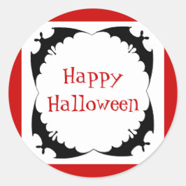 Adesivo Redondo Morcegos Gigantes Feliz Halloween