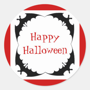 Adesivo Redondo Morcegos Gigantes Feliz Halloween