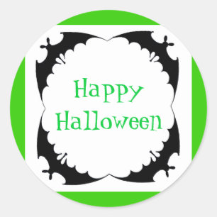 Adesivo Redondo Morcegos Gigantes Feliz Halloween