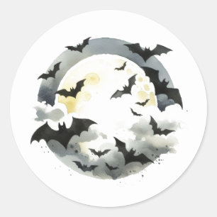 Adesivo Redondo Morcegos Lindos Halloween