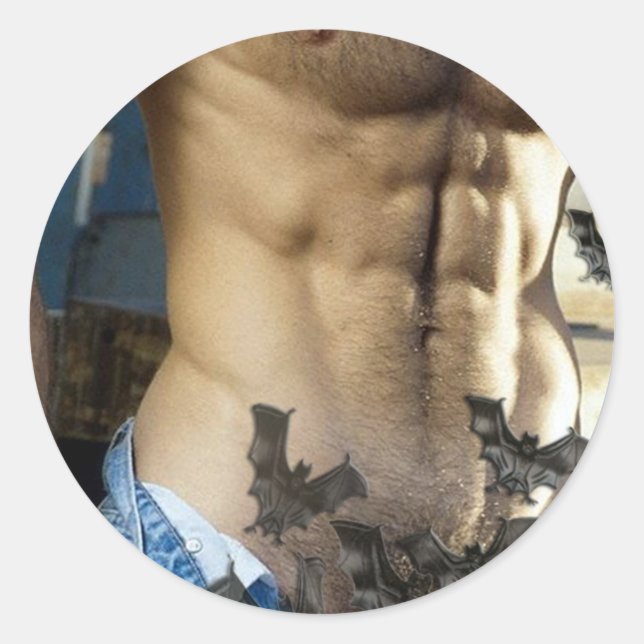 Adesivo Redondo Morcegos no sótão! (Frente)