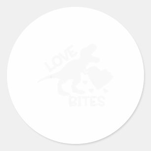 Adesivo Redondo Mordidas de Amor Funny T Rex Dia dos Namorados Din