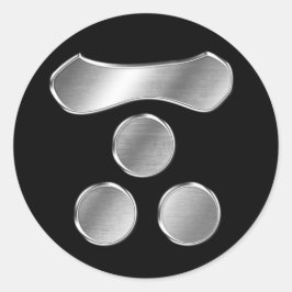 Adesivo Redondo Mori Clan Kamon Silver Chrome